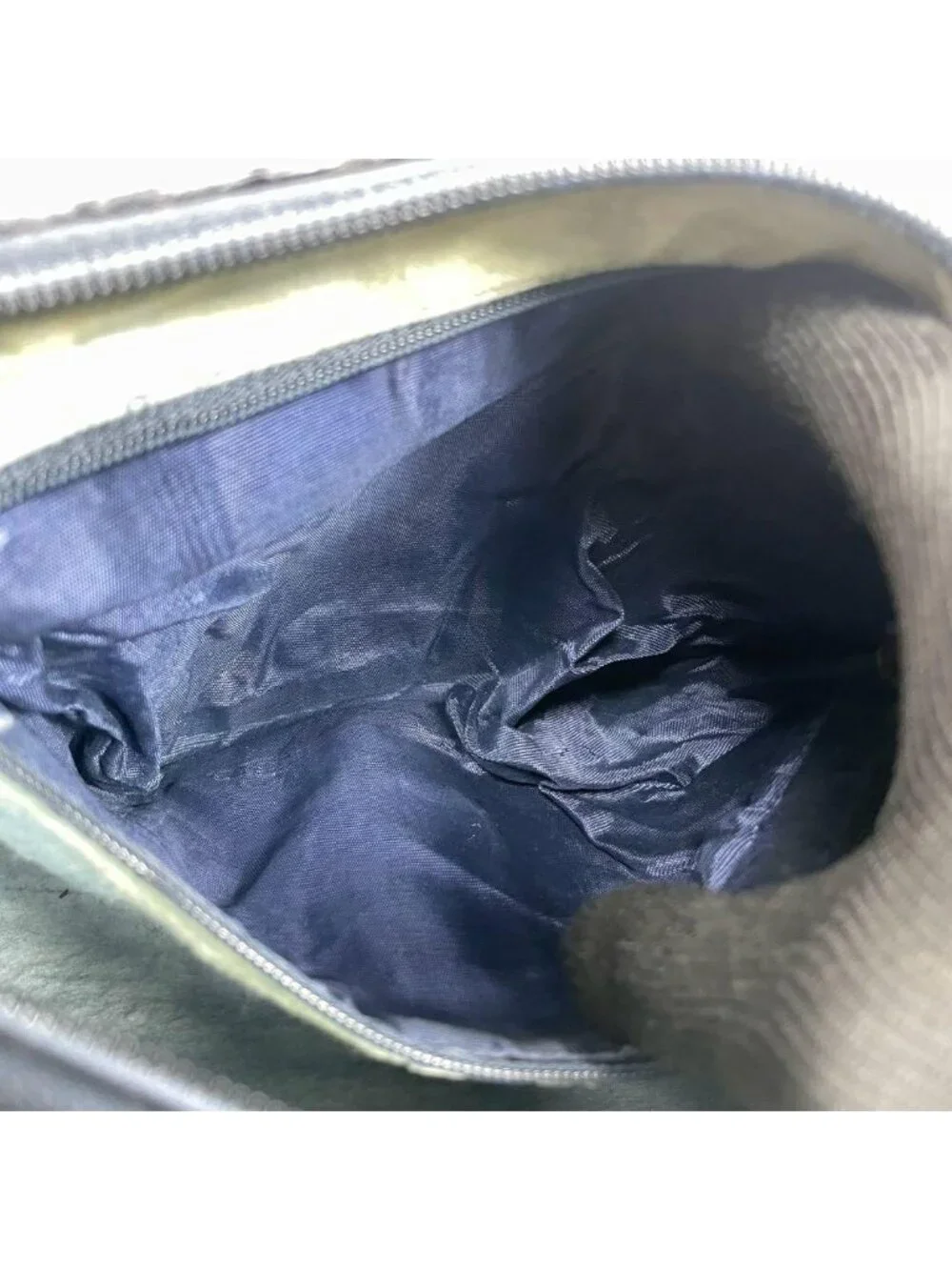 Gucci GG Sherry Line Shoulder Bag Navy Leather Logo